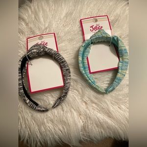 Justice- Headbands- Quantity 2- Color Gray/Black/White- Color Green/Yellow/White